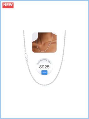 925 Sterling Silver Rope Chain Necklace for Women 1.5mm 2mm Lobster Clasp